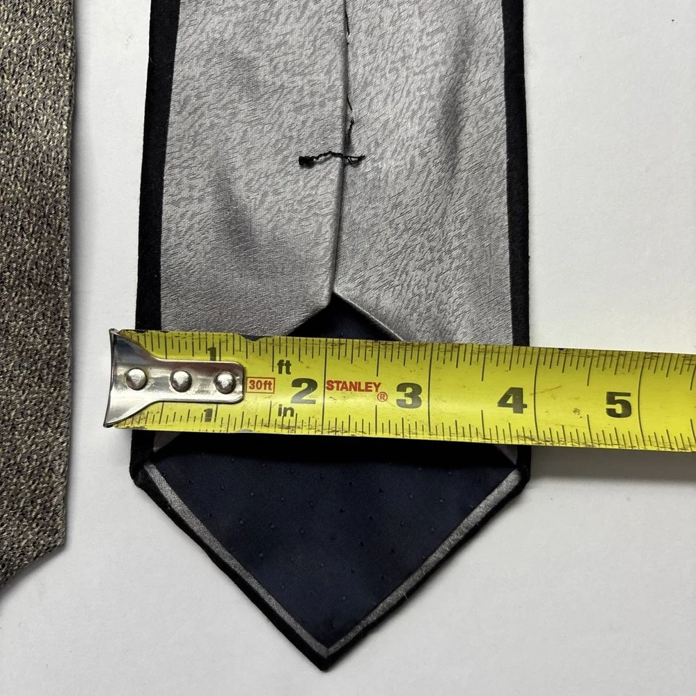 Tie, Pierre Cardin Long ABSTRACT Wave Frame Navy Grey Wine‎ Gold Import SILK USA